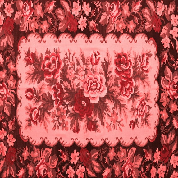 Ahgly Company Indoor Square Persian Red Traditional Area Rugs, 5' Square