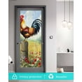 thumbnail image 5 of Window Privacy Film Retro Rooster Stained Glass Window Film Decorative Sun Block Window Cover Spring Floral Watercolor Animals Window Clings Static Adhesive Sticker for Bathroom 29.5"x78.7", 5 of 6