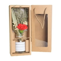 Dried Flower Bouquet Gift Box For Valentine'S Day, Natural Preserved Floral Arrangement In Vase For Home Decor, Ideal Mother'S Day Birthday Gifts For Her, Long-Lasting Flowers For Table Decoration