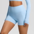 thumbnail image 6 of Women's High Waisted Biker Shorts with Pockets Stretchy Workout Yoga Legging Shorts, 6 of 8