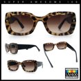 thumbnail image 2 of Womens Classy Mod Thick Plastic Rounded Rectangle Fashion Sunglasses Beige Tortoise - Brown, 2 of 8