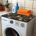 thumbnail image 3 of ZIATUBLES Washing Machine Cover Pad for The Top Dust Proof Washer and Dryer Machine Top Cover Mat for Laundry Room Home Deocr Accessories, 24 x 19.7 Inch, Robin Floral, 3 of 7