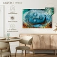 thumbnail image 5 of Elephant Stock Relaxed Sleeping Buddha Wall Art - Horizontal Canvas Wall Art - Living Room Wall Decor - Religion And Spirituality Canvas - Teal And Blue Decor - 45" x 30", 5 of 8