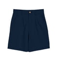 thumbnail image 5 of Cagogo Women's Straight Leg Bermuda Shorts Mid Rise Pockets Solid Casual Summer Regular Fit Cropped Pants Lounge Beach Travel Trousers, Navy S, 5 of 7