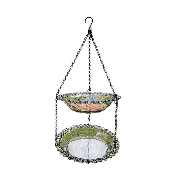 Super Value Hanging Plastic Bird Baths and Feeders for Outdoors Bird Water Bowls and Seed Trays Set Attract Wild Birds Garden Yard Decor Gift