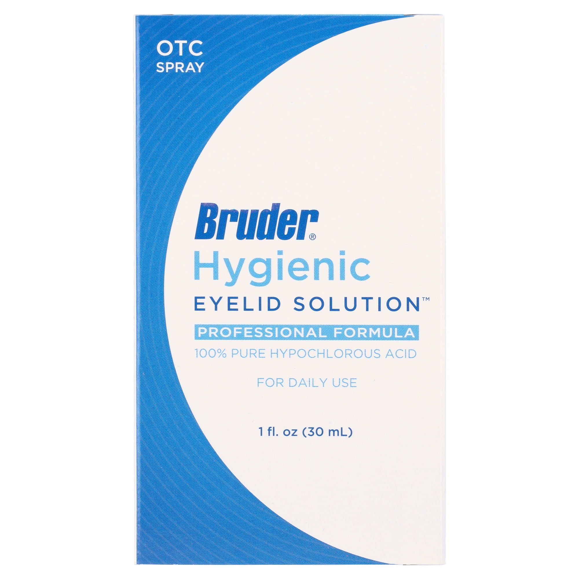 Bruder Hygienic Eyelid Solution Spray - Pure 0.02% Hypochlorous Acid, Daily Use Eyelid and Lash Cleanser for Dry Eye, Blepharitis Irritation and Stye Relief, (30mL)