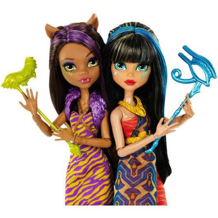 Lot of 2 Monster High Doll Cleo De Nile & Clawdeen Wolf with Pet - We-R-Toys