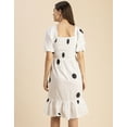 thumbnail image 4 of Moomaya Printed Cotton Short Sleeve Fit And Flare Dress - Cute Casual Dress, 4 of 9