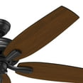 thumbnail image 5 of Hunter 52 inch Outdoor or Indoor Ceiling Fan No Light - Black Ceiling Fan without Light, For Patio, Porch, Garage, or Living Room, Standard Mount, 5 Blades, Pull Chain - Newsome 53324, Matte Black, 5 of 15
