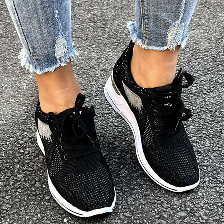 

Medcursor Women Trainer Shoes Outdoor Running Sport Black Shoes 8.5
