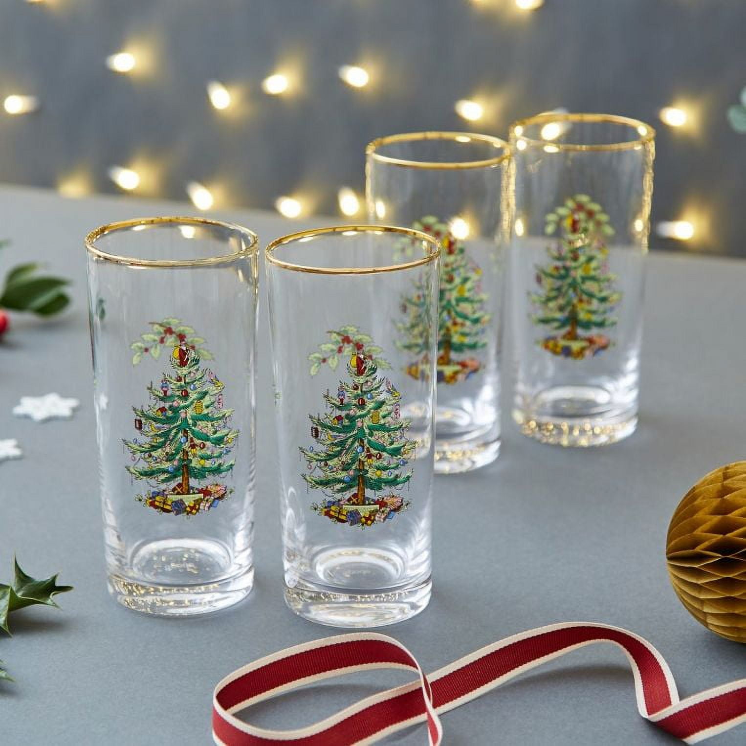 Spode 4-Piece Christmas Tree Glass Champagne Flute Set 1625051 - The Home  Depot