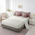 thumbnail image 5 of Homewish Geometric Lines 7 Pieces Bedding Comforter Set For Adults Female Men,Minimalist Abstract Stripes Full Bedding Set Lightweight,Grey Red White Fitted Sheet Flat Sheet,Super Cozy Room Decor, 5 of 8