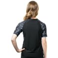 thumbnail image 3 of Aqua Design Short Sleeve Rash Guard Women: UPF 50+ UV Protection Swim Shirt Top: Black Water/Black size Medium, 3 of 6