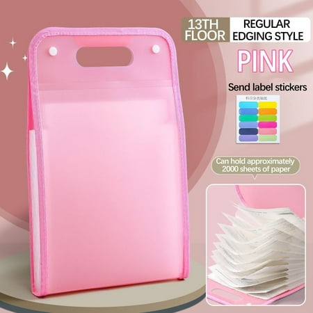 Portable Expanding Document Organizer Bag with Handle 13 Pockets Large Capacity Student Folder for Test Papers Bill File Storage 9.44 x 14 in Closure Snap Durable Plastic Office & School Use Portable Expanding Document Organizer Bag with Handle 13 Pockets Large Capacity Student Folder for Test Papers Bill File Storage 9.44 x 14 in Closure Snap Durable Plastic Office & School Use