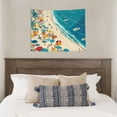 Beach holiday map Tapestry wall hanging art tapestry is suitable for