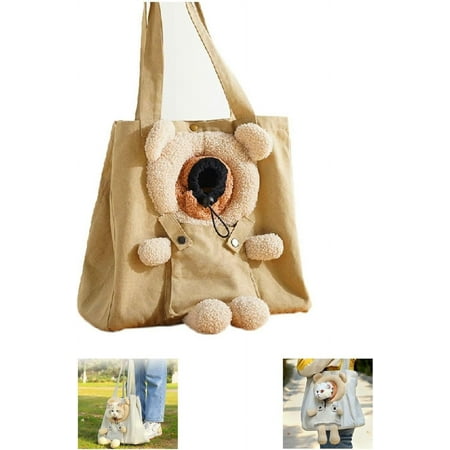 Hgudesign Soft Small Dog and Carrier Sling Bag - Pet Puppy Dog Travel Sling Carrier  -Shaped Pet Canvas Shoulder Bag  Dog and Travel Carrier se for Small Dogs and s (Bee)