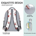thumbnail image 5 of Cat and Heart White Pattern Backpack for School, Cute School Bag with Adjustable Shoulder Straps and Padded Back, 15.3"x11"x6.7", 5 of 5