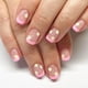 thumbnail image 1 of Press On Nails RUPOFUZA Nude Pink con flores blancas, 24 unidades, 1 of 8