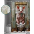thumbnail image 4 of Bathroom Pig Waterproof Fabric Shower Curtain, Toilet Animals Vintage Shower Curtain for Bathroom Curtains Bathtubs Hotel Washable Shower Curtains with 12 Hooks Extra Long 72x96, 4 of 6
