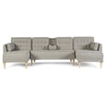 thumbnail image 2 of Sala Modular Doble Chaise Makora Boyd con Memory Foam y Respaldo Ajustable Lino Gris Claro, 2 of 8