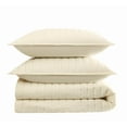 thumbnail image 5 of Brooklyn Loom Classic Solid 100% Cotton 200 Thread Count Percale Chalk 3-Piece Full/Queen Quilt Set, Solid Casual themed, Adult Bedding, OEKO-TEX Certified, 5 of 9