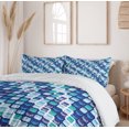 thumbnail image 6 of Ambesonne Retro Duvet Cover Set, Vintage Mosaics Squares, 2-Calking, Pale Blue Dark Blue, 6 of 7