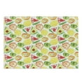 thumbnail image 1 of Fruits Cutting Board, Paintbrush Mixed Plants Splash Watermelon Peach Avocado Design, Decorative Tempered Glass Cutting and Serving Board, Large Size, Yellow Orange Fern Green, by Ambesonne, 1 of 1