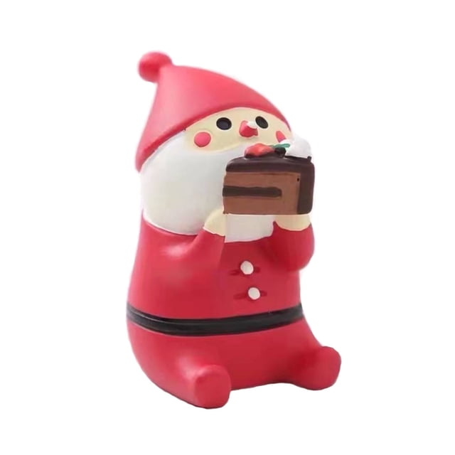 RV Seis piezas de miniaturas navideñas creativas, papas fritas con chocolate, papas fritas, adornos artesanales de resina para gatos de Papá Noel que varían en tamaño brillar Electrónica