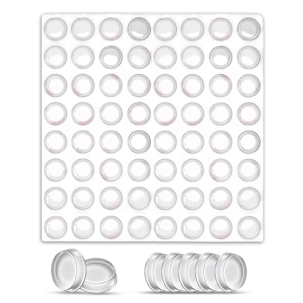 Topes para puertas de gabinetes, 128 piezas para amortiguación de sonido y protección de superficies, topes para gabinetes, transparentes, autoadhesivos, cierre suave, almohadillas de goma adhesivas 3