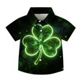 thumbnail image 6 of ZOYOEN Boys St Patricks Day Button Down Shirts- Short Sleeve Lapel Lucky Casual Kids Irish Clothes Green Size 8, 6 of 7
