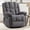 Gray, variant on ZOY HOME Manual Swivel Rocker Recliner with Heat & Vibration, Plush Fabric Glider Reclining Chair with Side Pockets for Living Room, Apartment, Gray