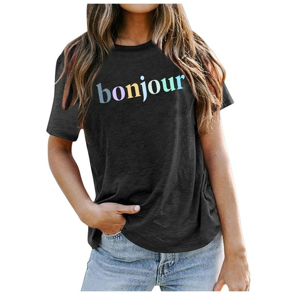 Puliio France Shirt Women Tower T Shirt Travel In France Tshirts Vacation Tees Tops