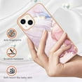 thumbnail image 4 of SaniMore for iPhone 14 Plus 6.7" 2022 Case with Wireless Charging Shockproof TPU Backplane Glitter Marble Pattern Fashion Design Anti-drop Anti-fingerprint Skin-feel Cover For iPhone 14 Plus, Rosegold, 4 of 5