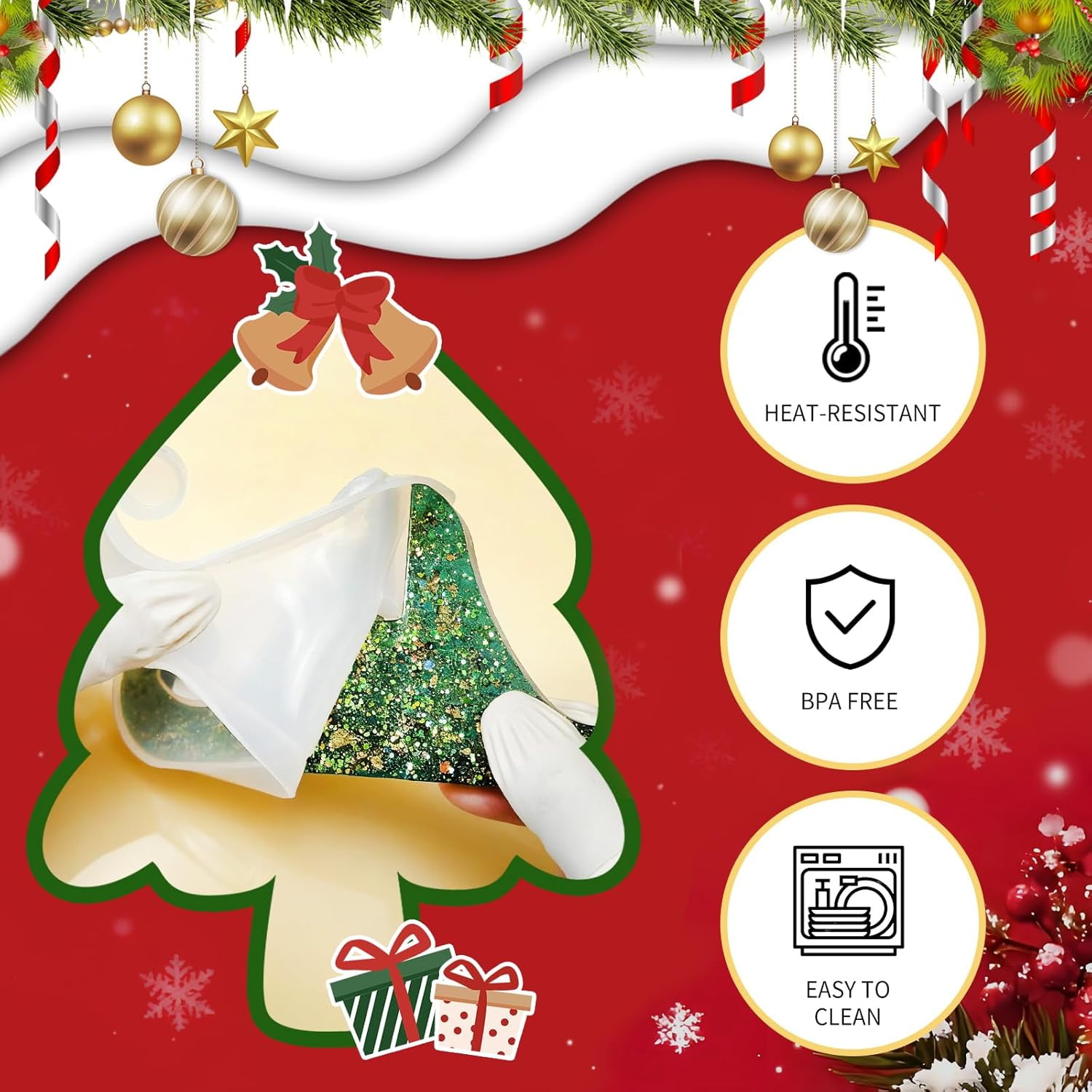 ABCISI DIY Christmas Tree Resin Molds Set, Alphabet Tree Silicone Mold, Ornament Pendant Epoxy Resin Molds for Resin Crafts, Decorative Desktop Handmade Gift for Xmas