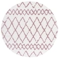 thumbnail image 2 of SAFAVIEH Berber Feride Geometric Shag Area Rug, Ivory/Light Rose, 6'7" x 6'7" Round, 2 of 11