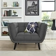 thumbnail image 4 of Modern Contemporary Urban Design Living Room Lounge Club Lobby Armchair Accent Chair, Fabric, Grey Gray, 4 of 4