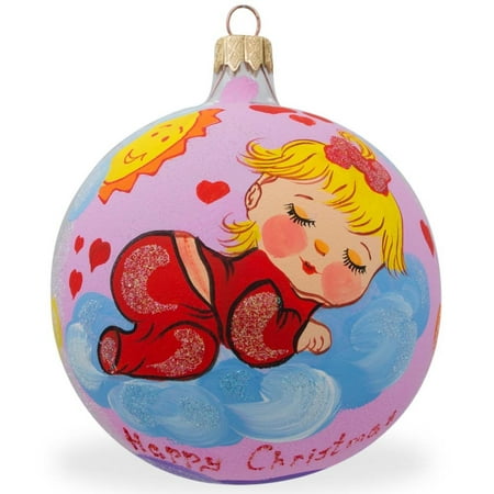 4 quot girl sleeping on clouds glass ball baby s first 4 quot girl sleeping on clouds glass ball baby s first