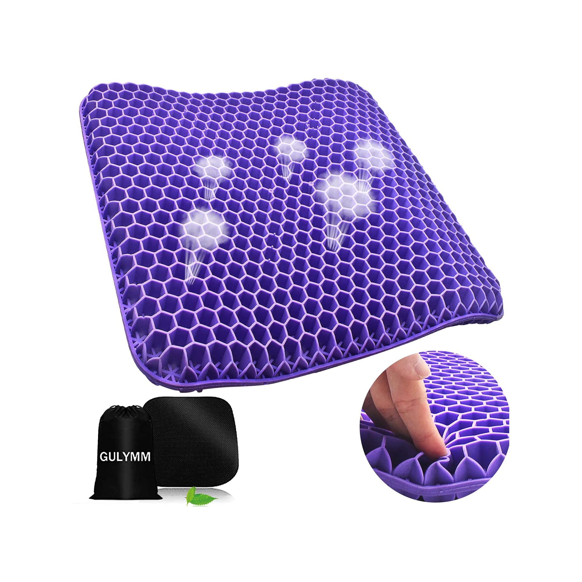 Gel Seat Cushion for Long Sitting - Portable Gel Cushion with Ergonomic  Honeycomb Design - Small Size 14.5 x 12 x 1.5 
