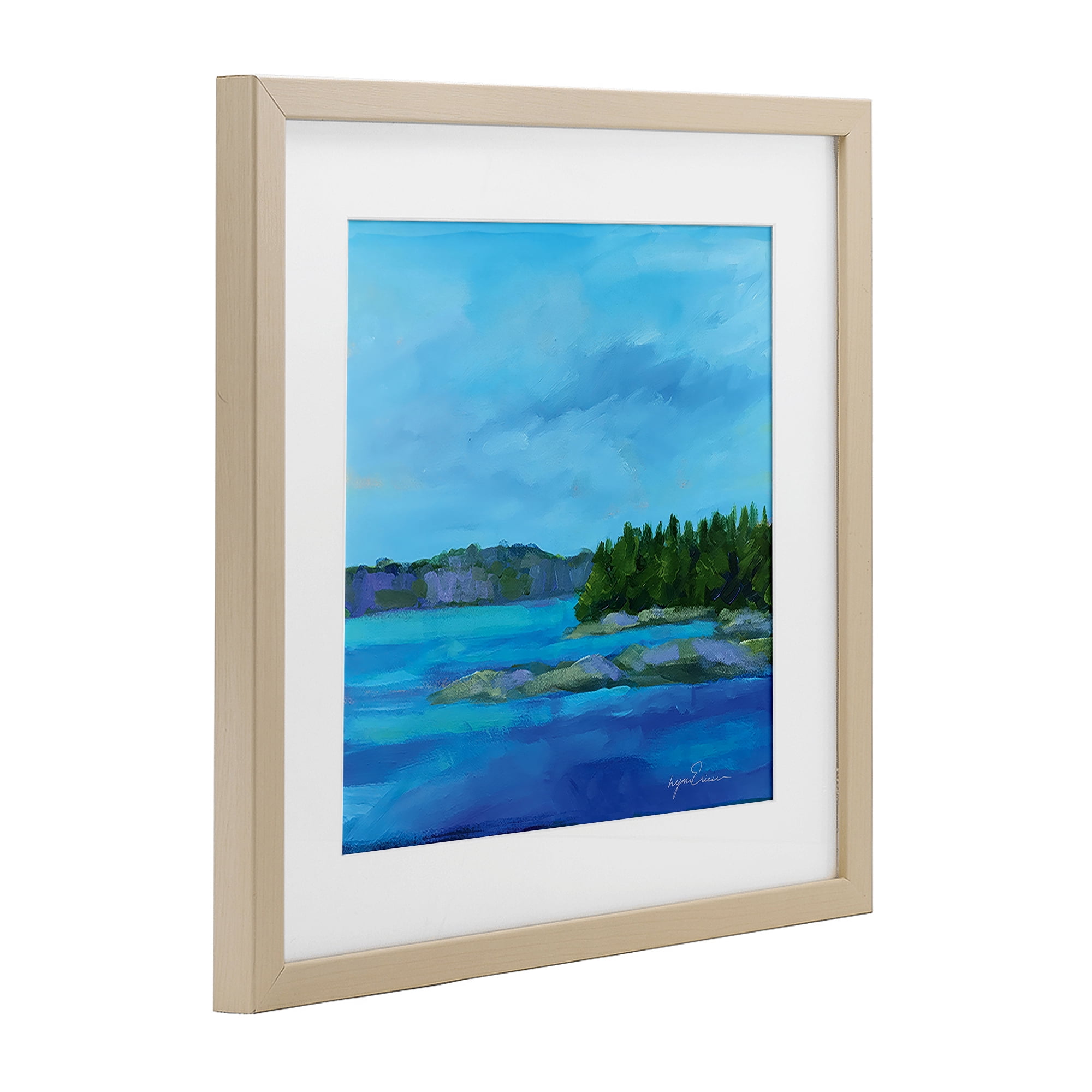 Stupell Industries Tranquil Blue Cove Birch Framed Print Under Glass, design by Lynn Ericson Fine Art
