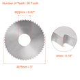 thumbnail image 2 of Unique Bargains 75mm Dia 22mm Arbor 4mm Thick 50 Tooth High Speed Steel Circular Saw Blade, 2 of 5