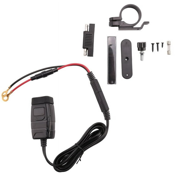 QC3.0 Motorcycle USB Type-C Charger Waterproof Cell Quick Charger Autocycle USB Socket with Voltmeter Red