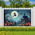 thumbnail image 4 of Halloween Theme Scary Witch Castle Banner Pumpkin Design Bat Graphics for Halloween Party Outdoor Decoration Night Celebration, 4 of 9