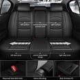 thumbnail image 4 of LAONNVIR Seat Covers Full Set Car Seat Cover Waterproof Black Faux Leather Seat Covers Airbag Compatible Universal Seat Protector Fit for Hyundai Palisade 2020-2024 (Black), 4 of 5