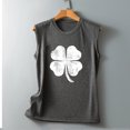 thumbnail image 4 of Gibobby Camiseta con estampado del Día de San Patricio para mujer, camiseta sin mangas con cuello redondo, camiseta elegante, camiseta, blusa, camisetas sin mangas informales(Gris oscuro,XG), 4 of 5