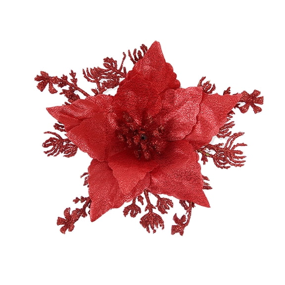 YiJuHui 1pcs Large Christmas Tree Flowers Rose Poinsettia Flower Picks Decoration for Christmas Tree Decoration Wreath Garland