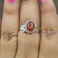 thumbnail image 4 of Red Carnelian 925 Sterling Silver Handmade Promise Design Ring Anniversary Gift Jewelry For Wife, 4 of 5