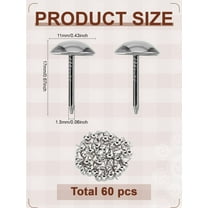 60Pcs Iron Round Head Nails Sofa Foam Nails Vintage Tacks for Decorative Platinum Upholstery Tacks for Sofa Chair Bed Furniture DIY Decorative Home Decor 17x11mm Pin: 1.5mm