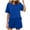 Blue, variant on Women's Comfy Sleepwear, 2 Piece Womens Short Sleeve Pajama Sets Solid Crewneck Tops and Elastic Waist Shorts Lounge Set Soft Pjs Matching Sets Pocket Loungewear Nightgown,Hot Pink,Medium