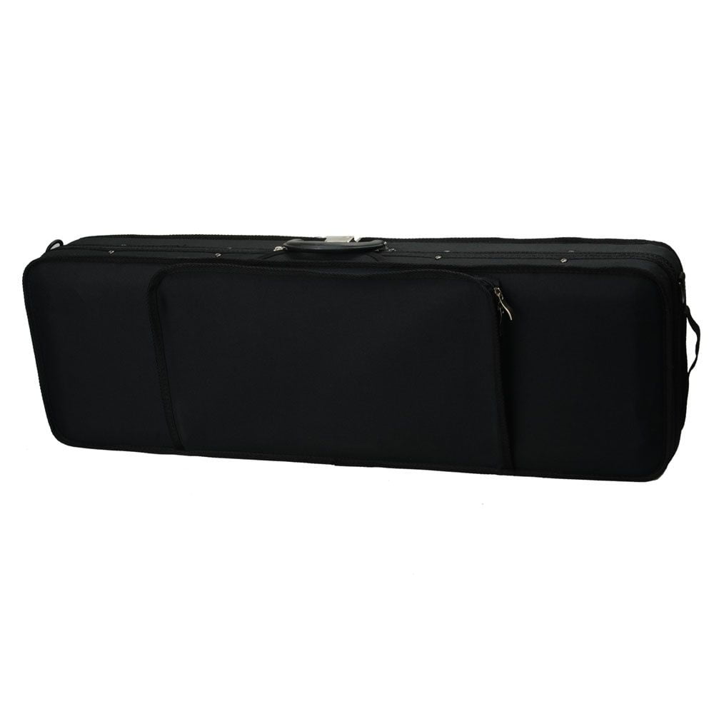 IVV Lockable Rectangle Violin Bag, Black Portable Nylon Storage Case with Soft Lining and Hygrometer, 30.31"L x 10.24"W x 4.72"H
