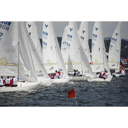 LAMINATED POSTER Sailboats Start Male Racing Competition Men Poster Print 24 x